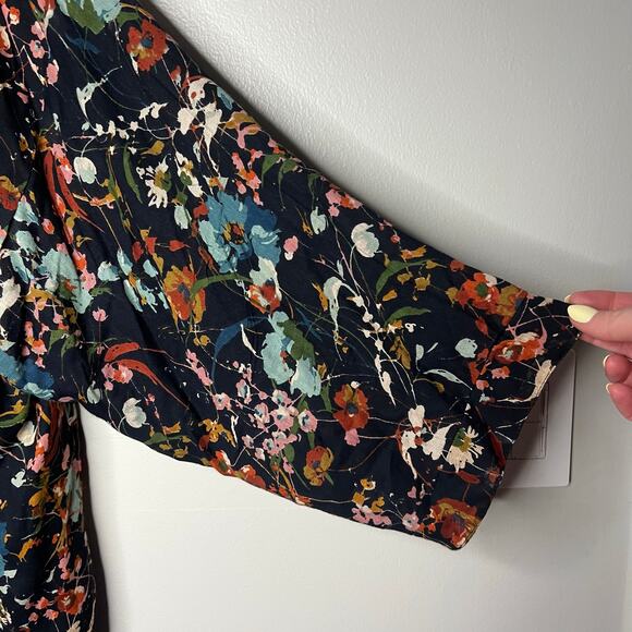 Michael Stars Jules Floral Kimono Womens One Size Open Front Cardigan 3/4 Sleeve - Picture 5 of 8